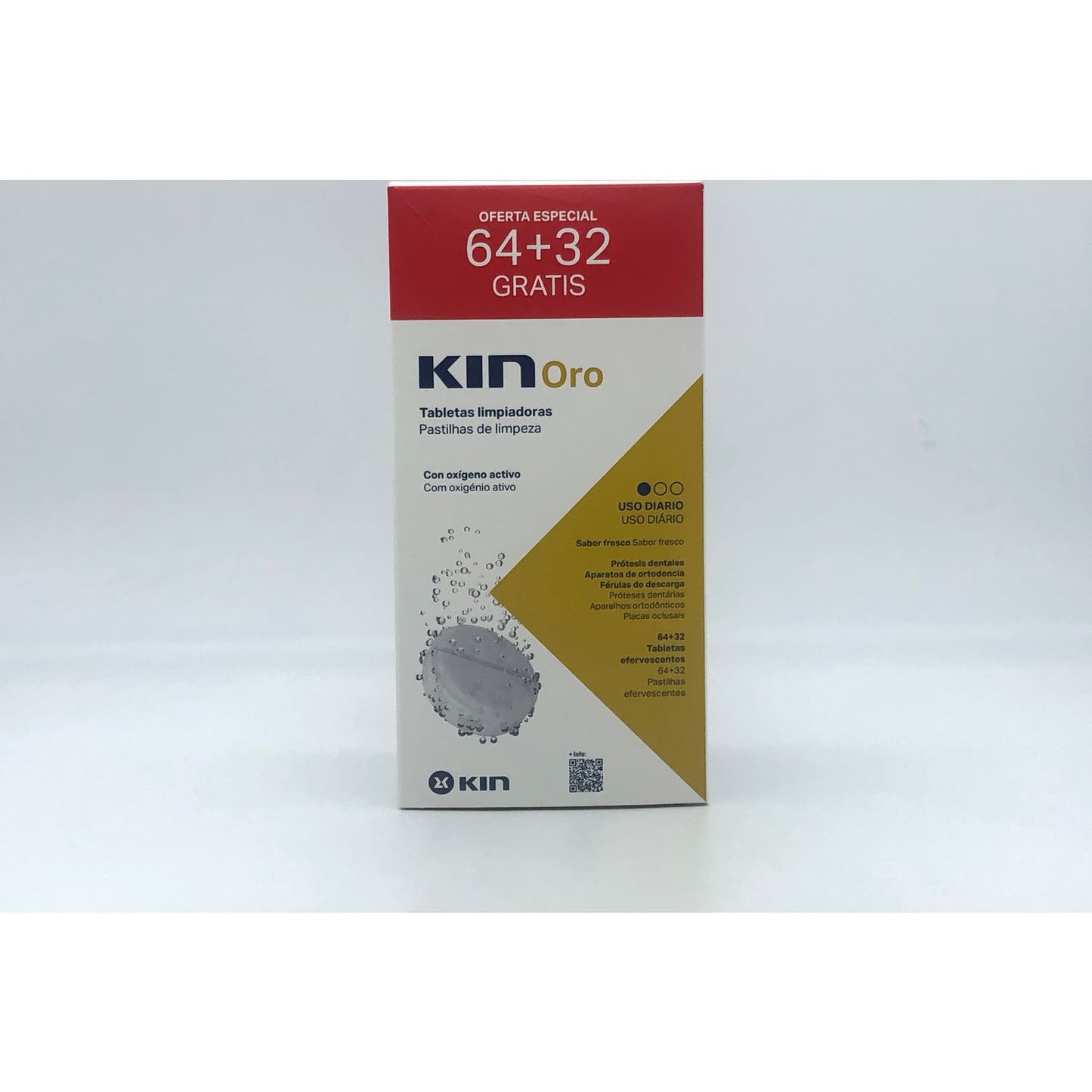 Kin Oro Tabletas Efervescentes Prótesis Dentales 64+32uds