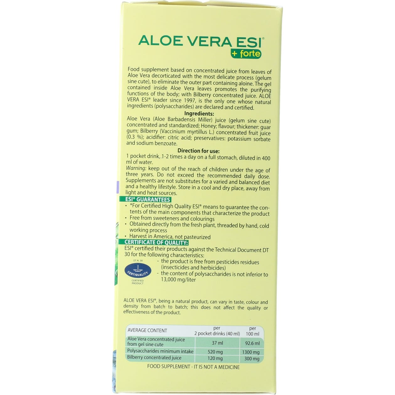Esi Aloe Vera Forte Sabor Arandano 24 Pocket Drink