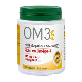 Isodisnatura - Aceite de pescado OM3 rico en Omga 3 120 cápsulas