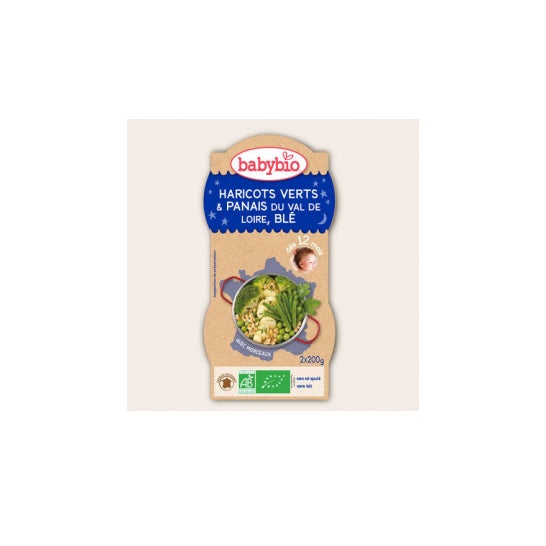 Babybio Tazones de Buenas Noches Verduras Verdes Bl Orgánico ds 12 meses 2 x 200g