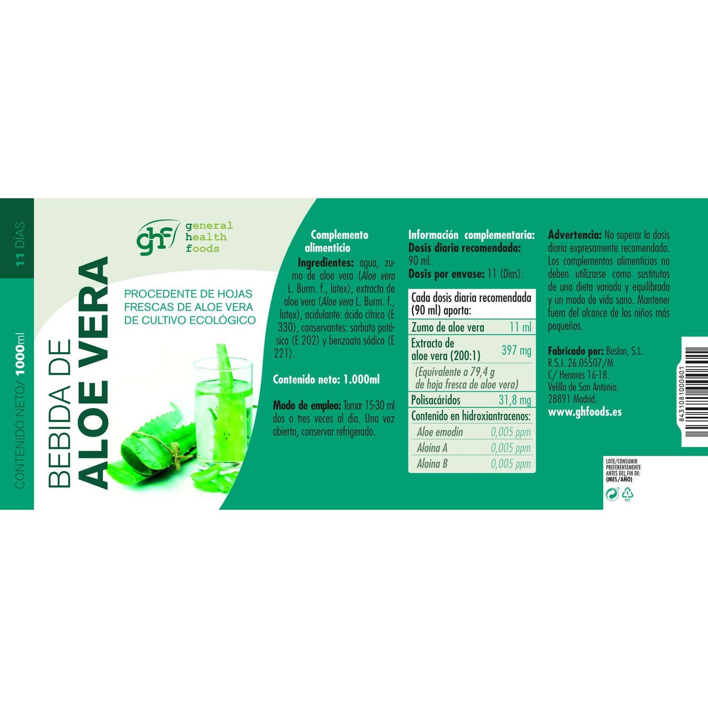 GHF jugo aloe vera 1l