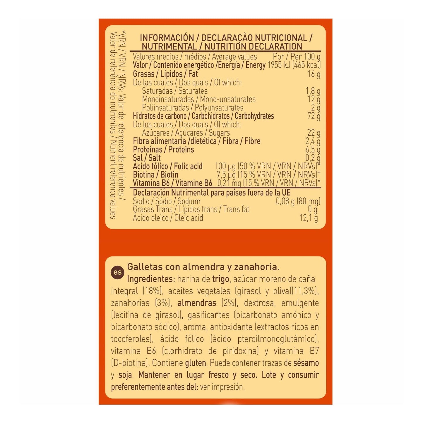 Diet-Radisson Galletas Almendras Zanahoria 220g