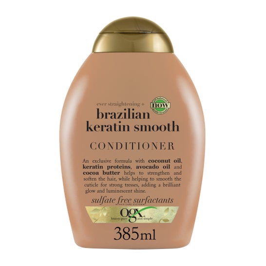 Ogx Acondicionador Alisador Liso Queratina Brasileña 385 ml
