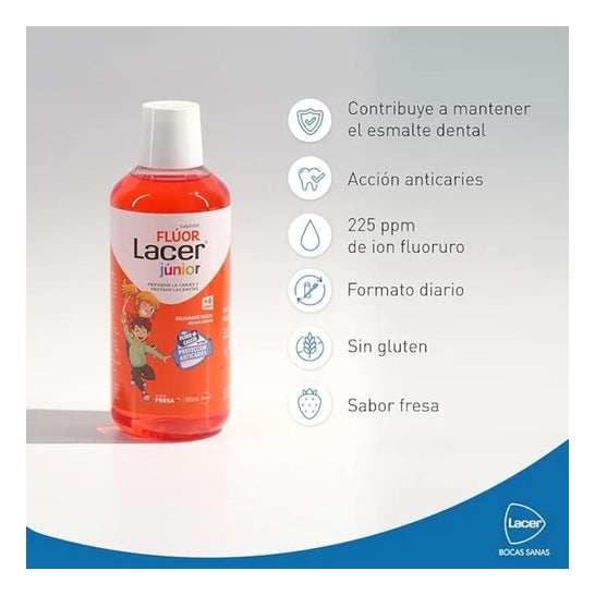 Lacer Júnior Colutorio Semanal Flúor Fresa 100ml