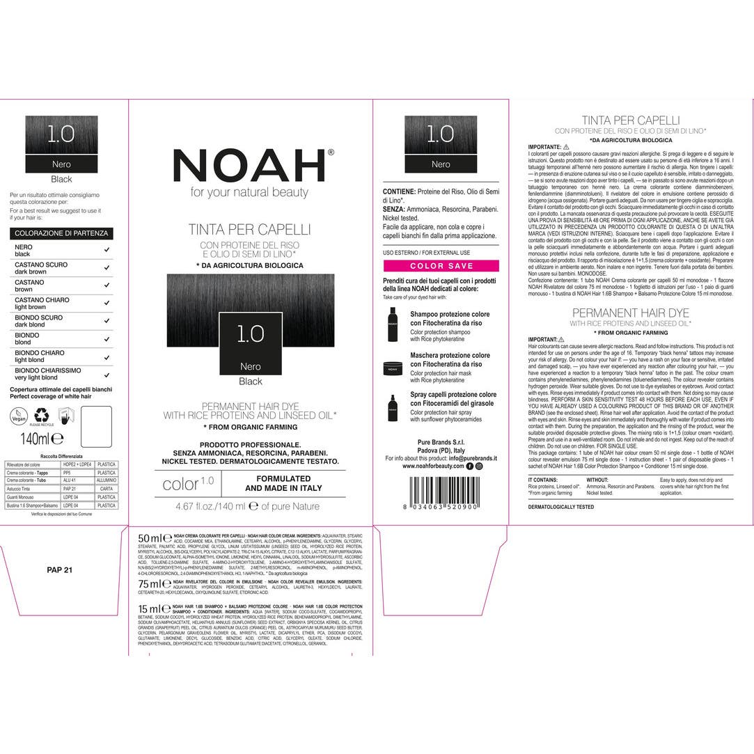 Noah Tinte Capilar Negro 1.0 140ml