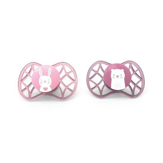 Nuvita Chupete Simetrico Silicona 0M+ Pink 2uds