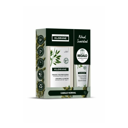 Klorane Champú a la Leche de Avena 400 ml + Acondicionador 50 ml