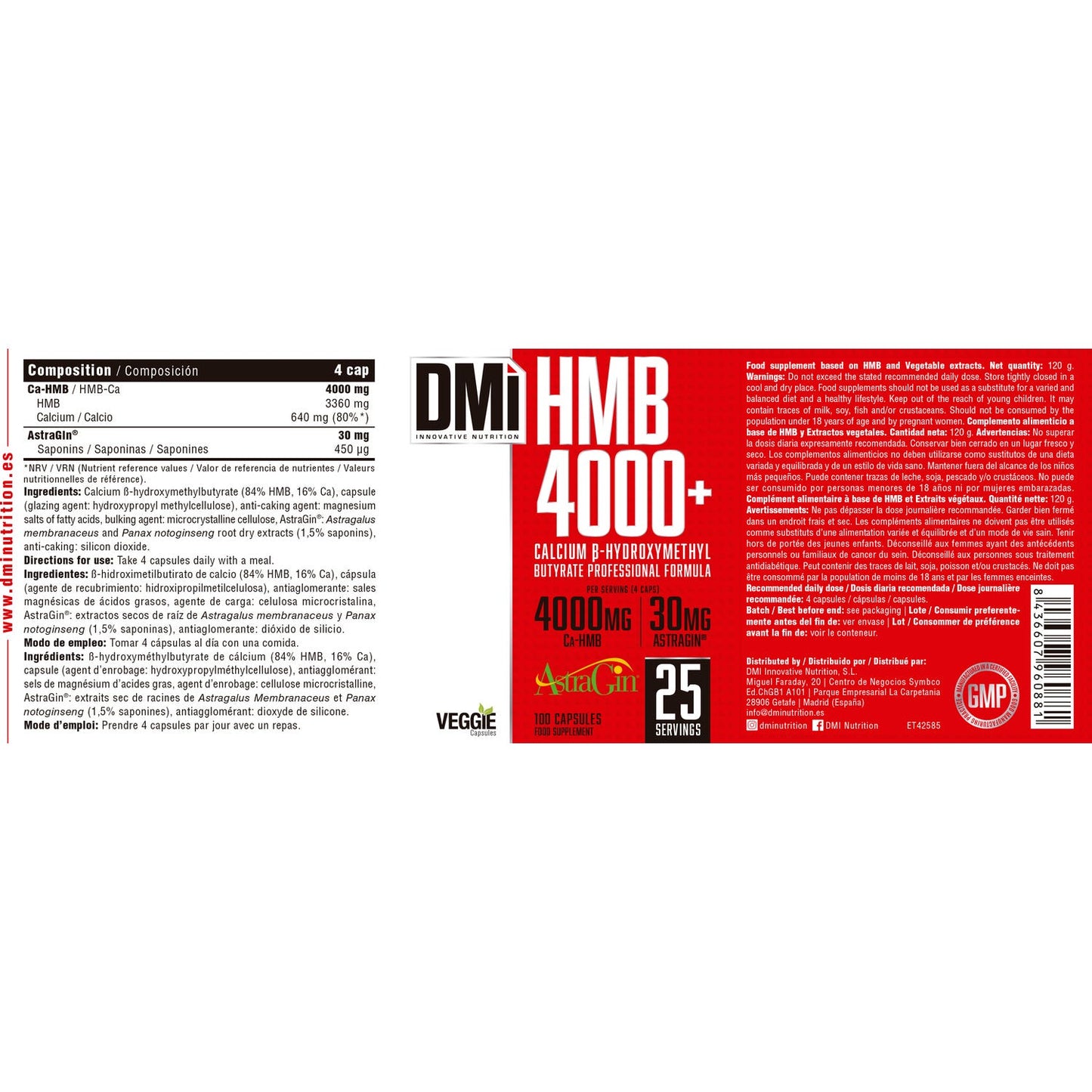 DMI Nutrition HMB 4000+ HMB + AstraGin 100caps