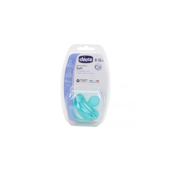 Chicco Physio Soft Chupete silicona anatómico 6-12m azúl