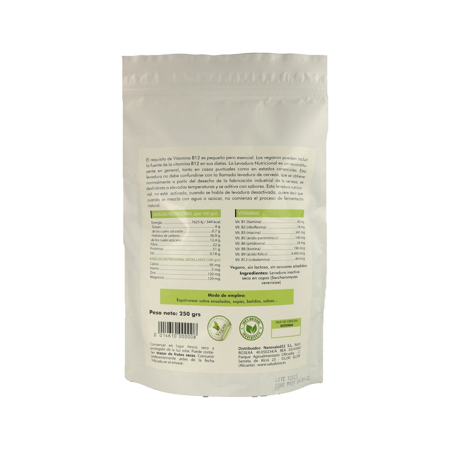 Salud Viva Levadura Nutricional B12 250 g