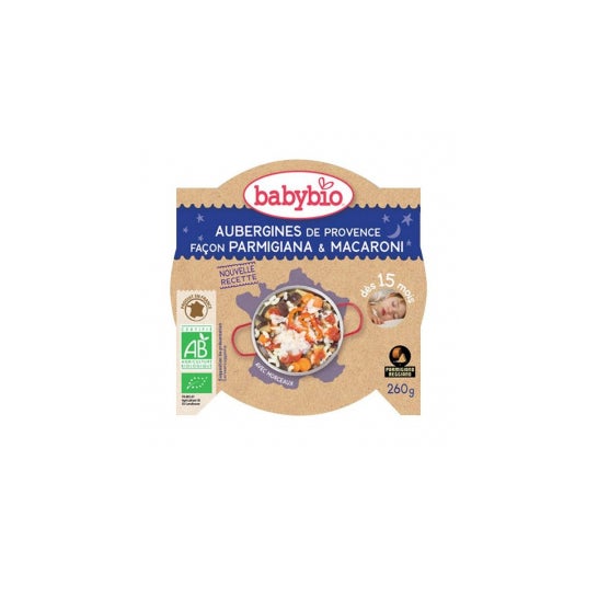 Plato de Buenas Noches Orgánico Babybio Verduras Italiano y Parmesano en 15 meses 260g