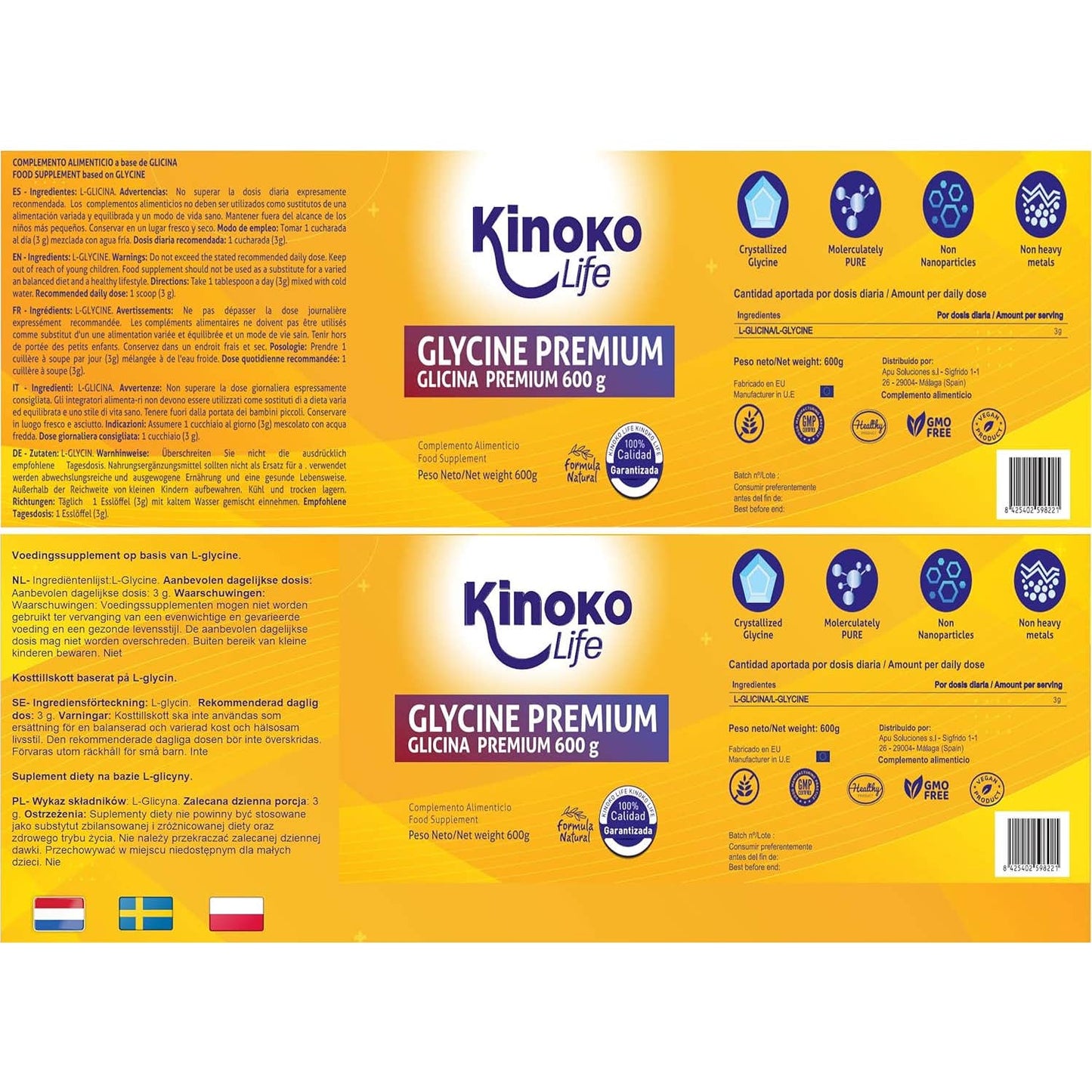 Kinoko Life Glicina Premium 600 g