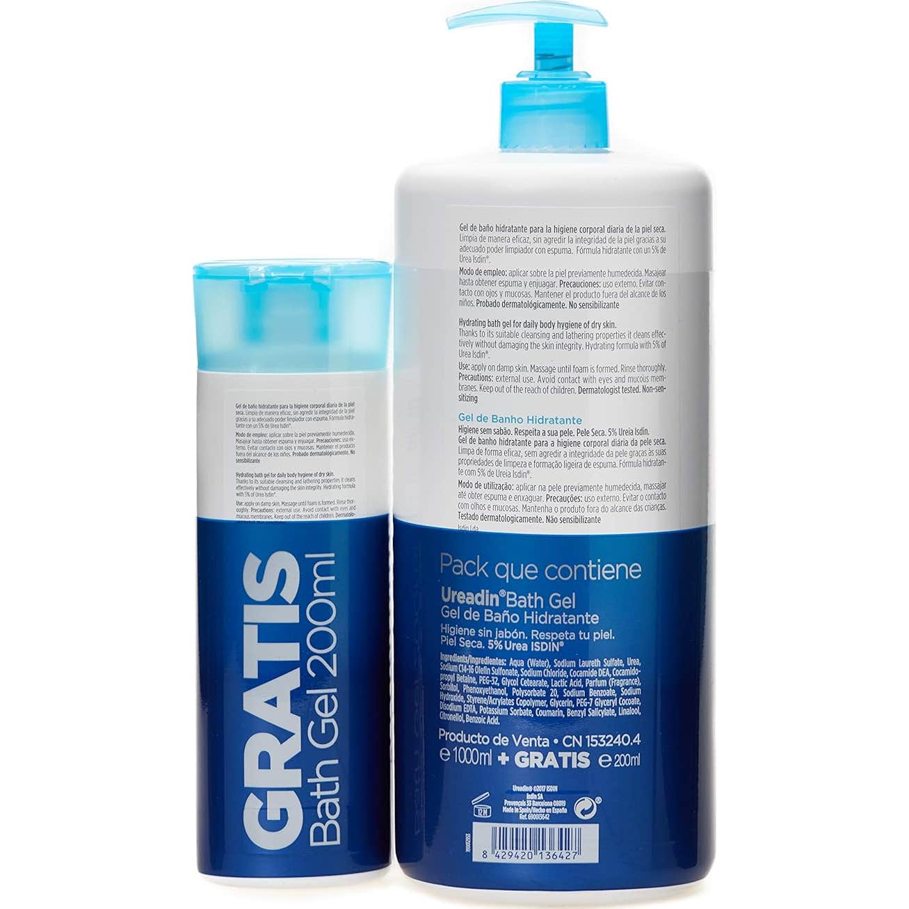 Isdin Ureadin Gel Baño Piel Seca 1000 ml + 200 ml