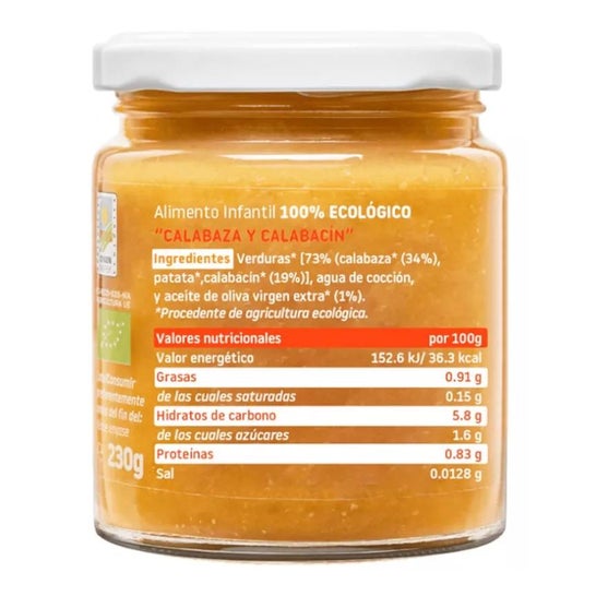 Smileat Tarrito Ecológico de Calabaza y Calabacín 230g