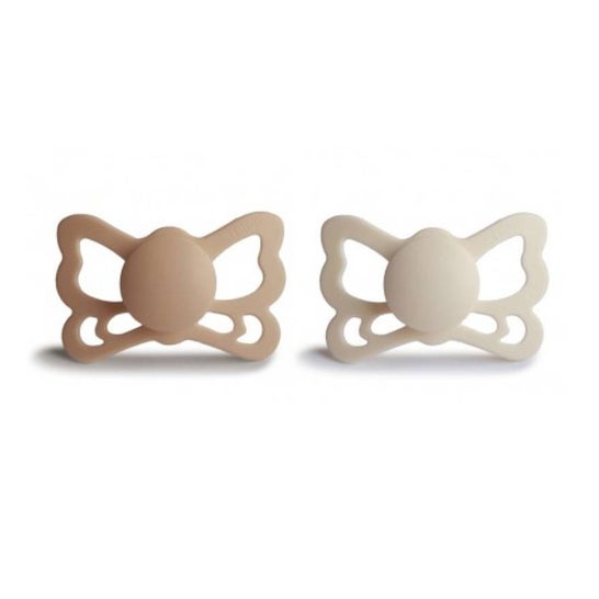 Frigg Butterfly Anatomical Silicone Pacifier Silky Cream 6M+ 2uds