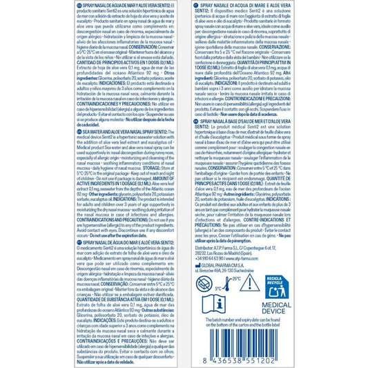 Senti2 Agua de Mar Spray Nasal Descongestivo Solución Hipertónica 20ml