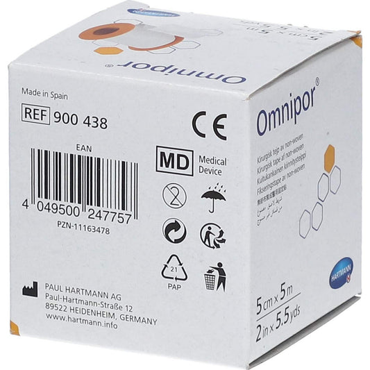 Omnipor Esparadrapo Papel Blanco 5x5cm 1ud