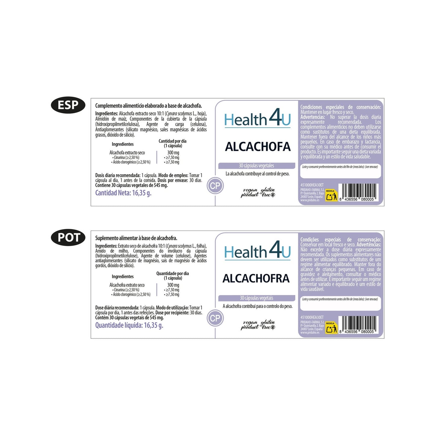 H4 U Alcachofera 100 comp