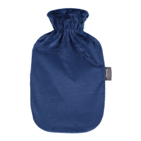 Fashy Bolsa de Agua Cubierta Terciopelo Azul Oscuro 2l 1ud