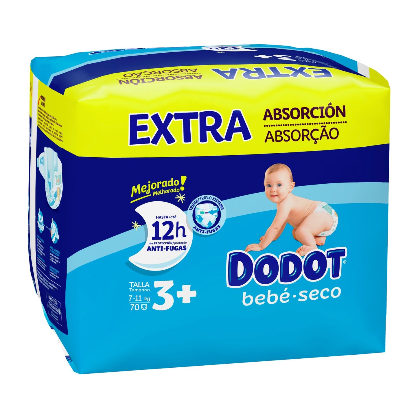 Dodot Bebé Seco Extra T3+ 70uds