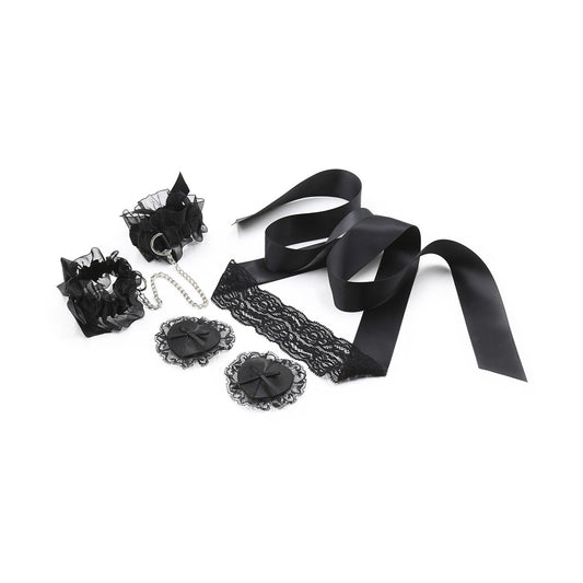 Crushious Set Lace Me Up Encaje Negro 3uds