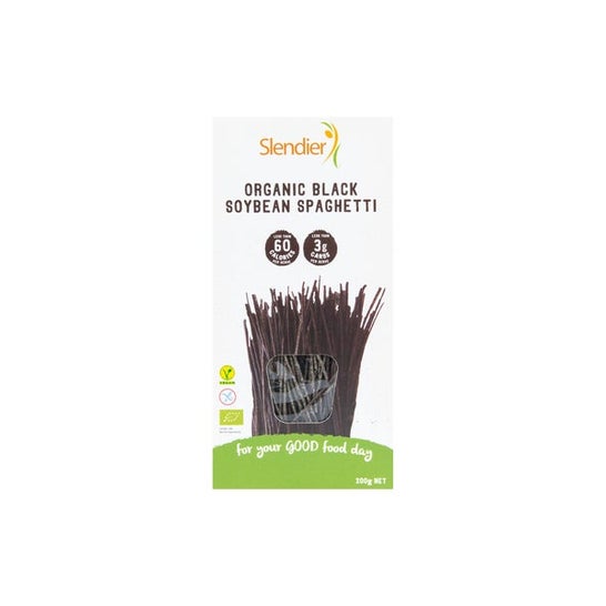Slendier Espaguetis de Soja Negros Veganos sin Gluten 200g