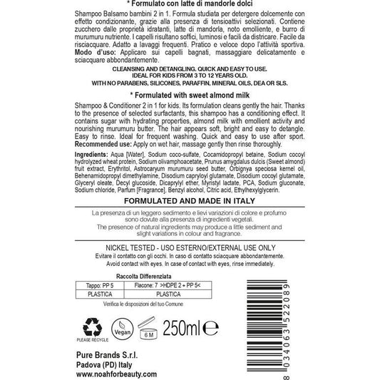 Noah Champú y Acondicionador Infantil Leche y Azúcar 250ml