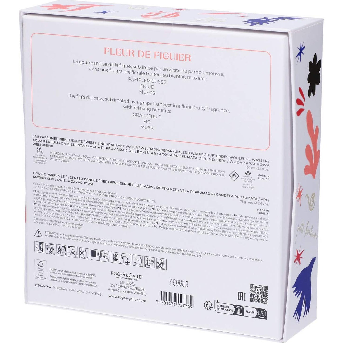 Roger & Gallet Fleur de Figuier Cofre Agua Perfumada + Vela