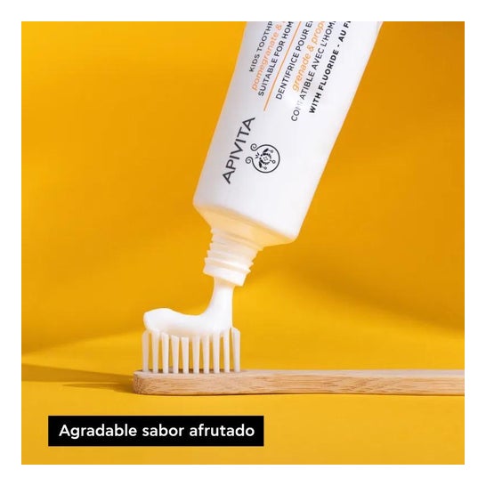 Apivita Kids 2+ Creme De Dentes Infantil Sabor De Frutas Com Romã E Pr