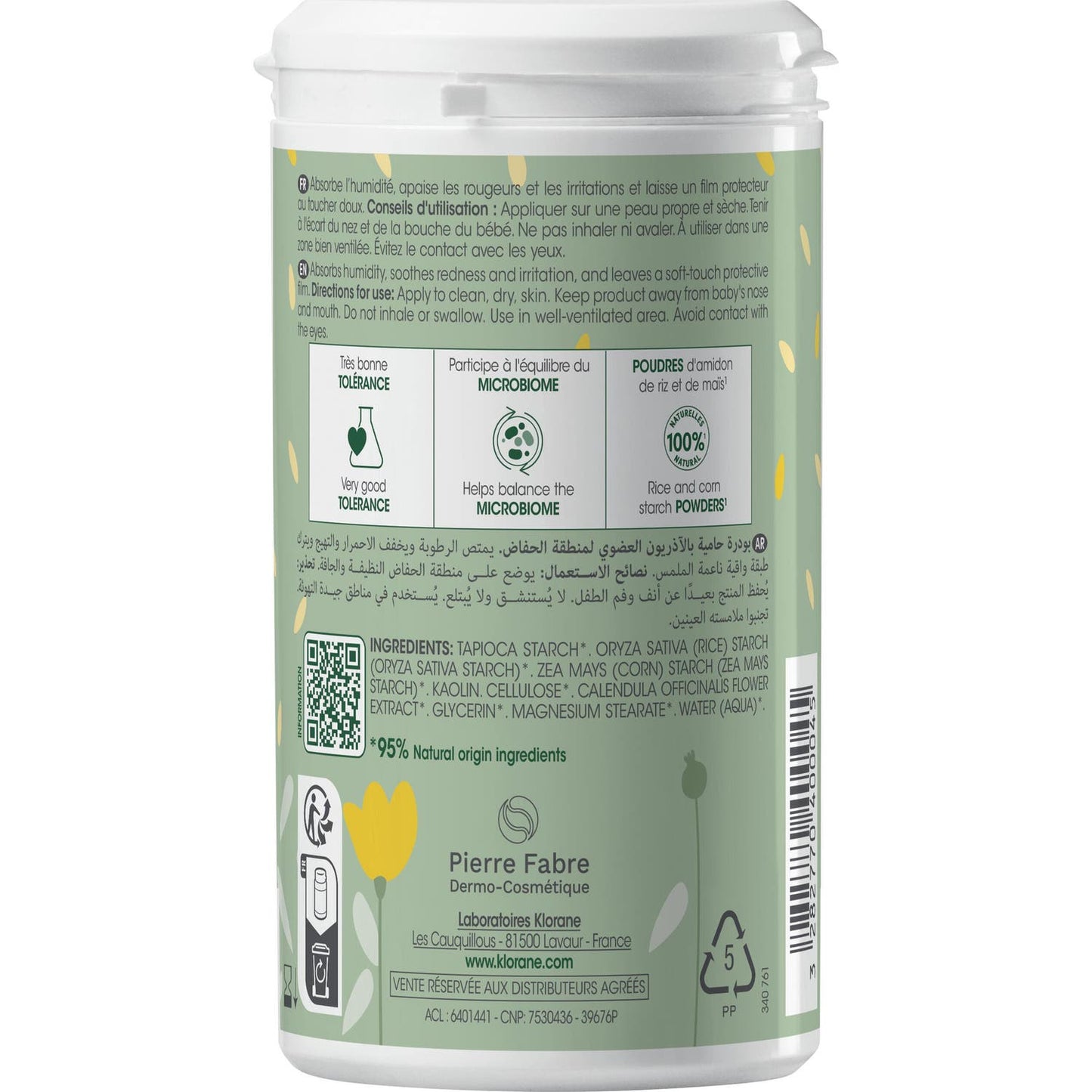 Klorane Bébé Poudre De Toilette Protectrice 75g