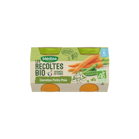 Bldina Les Rottes Zanahorias Bio Guisantes Guisantes Garbanzos Pollos de corral 4-6 meses 2x200g