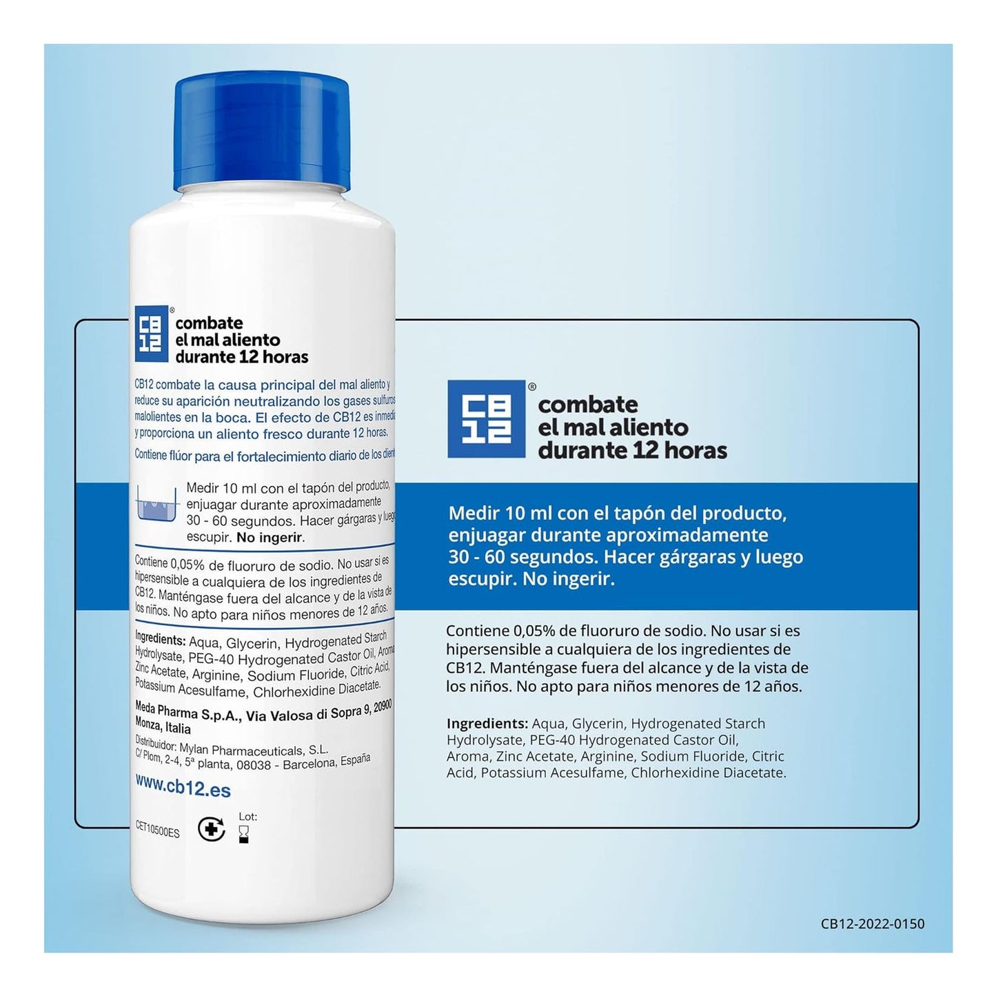 CB12 Enjuague Bucal para Mal Aliento Menta 500 ml