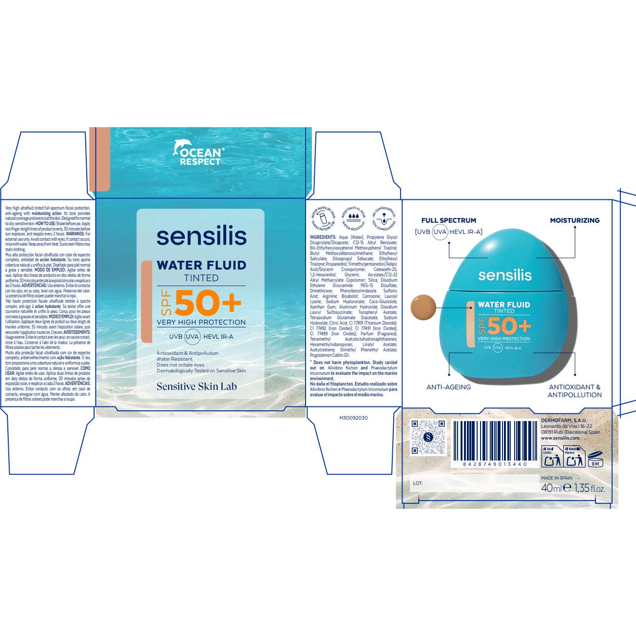 Sensilis Water Fluid Invisible Tinted SPF50+ 40 ml