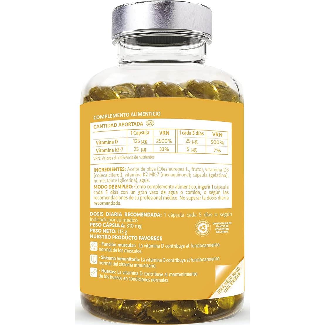 HN Nutrition Vitamina D3 + K2 365caps