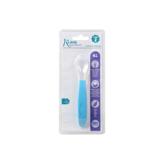 Kiokids Cuchara Step 2 Silicona para Bebé Azul 1ud