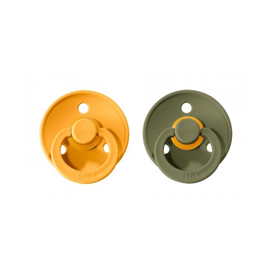 Bibs Duo Chupete Látex Honey Bee Olive 6-18M 2uds