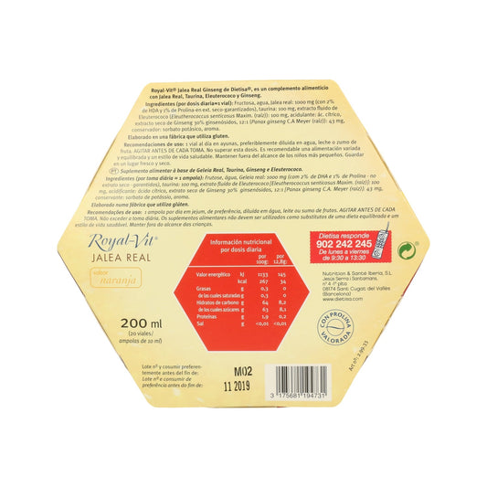 Royal Vit Jalea Real Ginseng 20 Ampollas