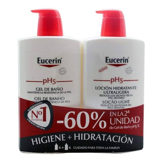 Eucerin Duplo Loción Hidratante Ultraligera 1L + Gel de Baño 1L