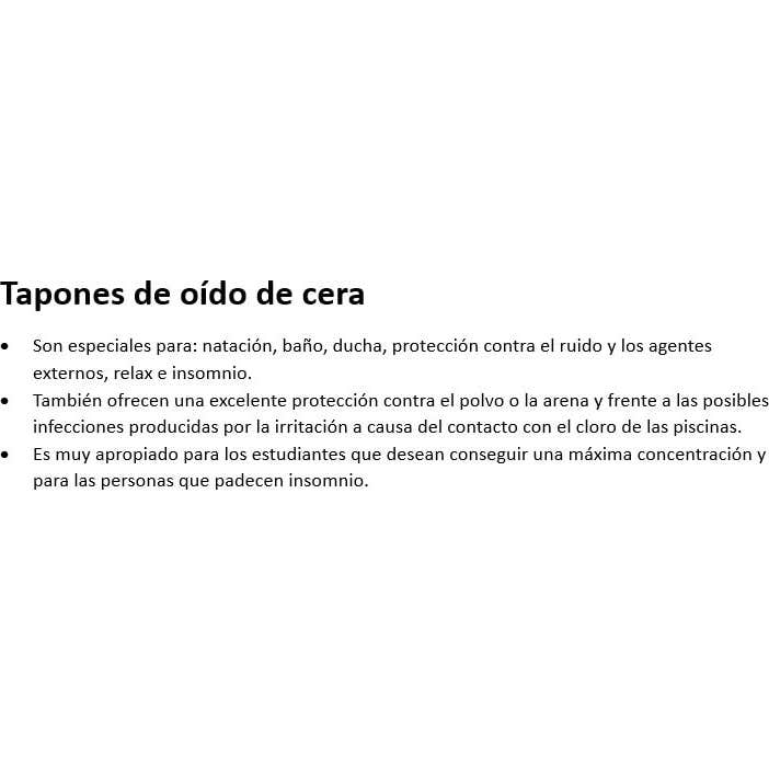 Acofar tapones de cera para el oído 6 unidades