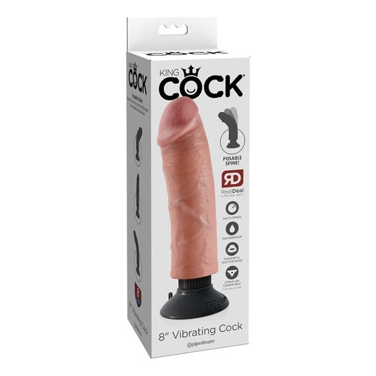 King Cock Dildo Vibrador 20.32cm Natural 1ud