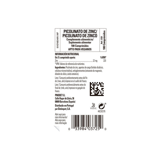 Solgar Picolinato de Zinc 22mg 100comp