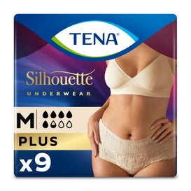Tena Silhouette Cintura Alta Braga Absorb Inc Orina Día Anat Crema 9uds