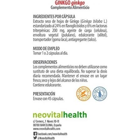 Neo Ginkgo 45cáps