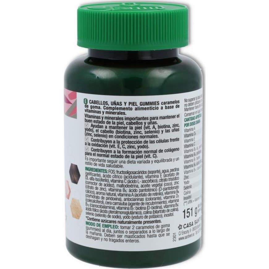 Santiveri Cabellos Uñas Piel Gummies 60uds