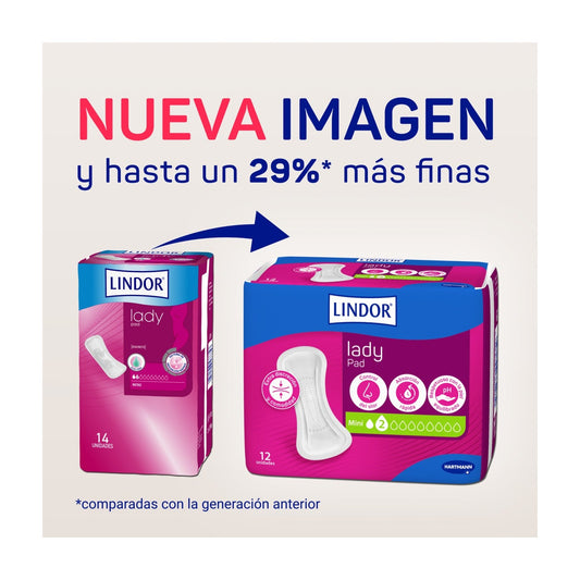 Lindor Lady Pad Compresas Mini 12uds