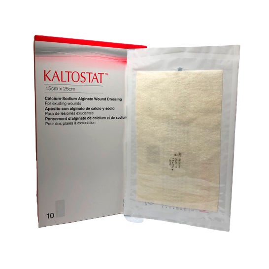 Kaltostat Apósitos de Alginato Cálcico Sódico 15x25cm 10uds