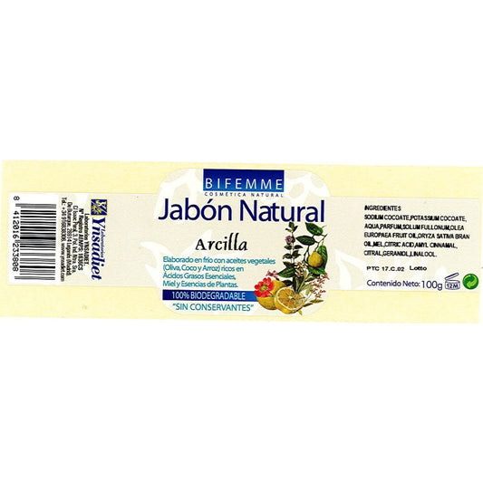 Bifemme Jabón Natural de Arcilla 100 g
