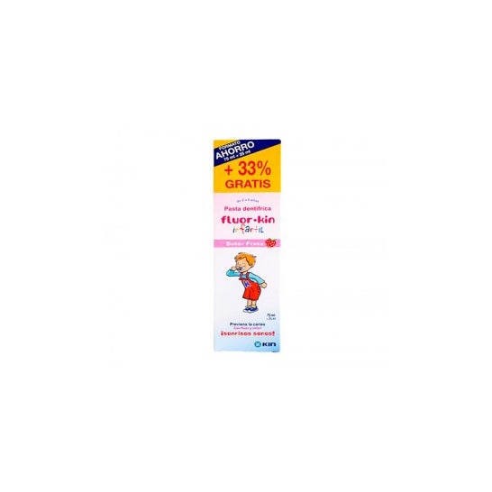 Fluor-Kin pasta dentífrica fresa 75 ml + 25 ml