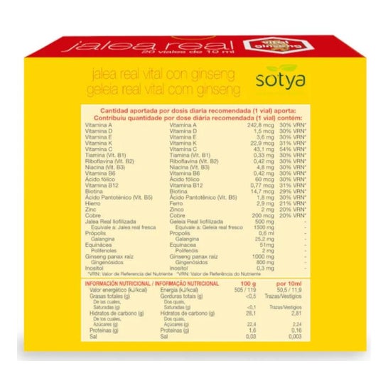 Sotya Vital Jalea Real con Ginseng Viales 20x10ml