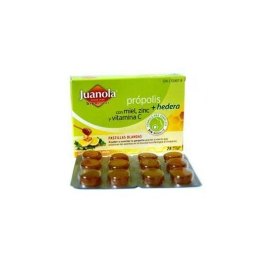 Juanola® pastillas própolis hiedra, miel, zinc y vitamina C 24 uds